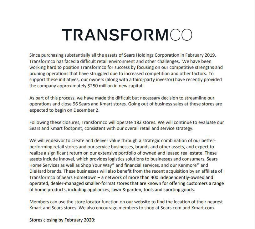 Transformco statement